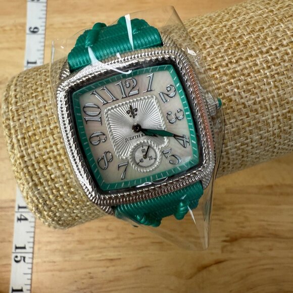 Judith Ripka Womens Watch With Mother-Of-Pearl Face Turquoise Silicone Band NIB - Picture 13 of 16